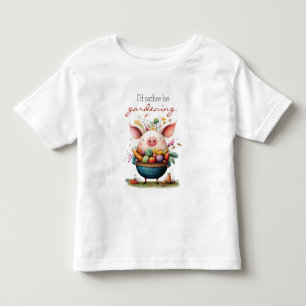 Camiseta Lindo Porco Caprichoso "Eu Preferiria Estar Jardin