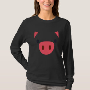 Camiseta Lindo Porco Rosa Roupas de Halloween Grupo Corresp