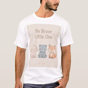 Camiseta Lindo Poster de Urso de Coelho Fox Seja Corajoso P