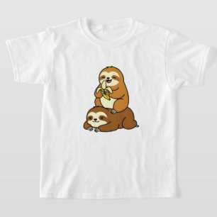 Camiseta Lindo Preguiça Comendo Banana no Preguiça Preguiço
