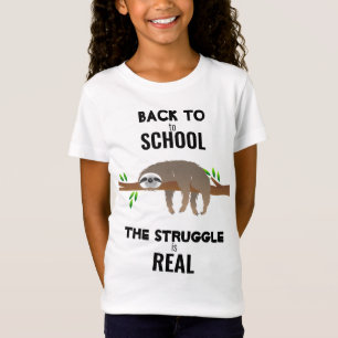 Camiseta Lindo Preguiçoso Dormindo de Volta para a Escola
