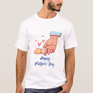 Camiseta Lindo Primeiro Dia dos Pais Mão Segurando Minimali