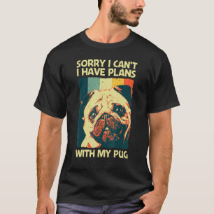 Camiseta Lindo Pug Para Homens Mulheres Pet Cão Cachorrinho