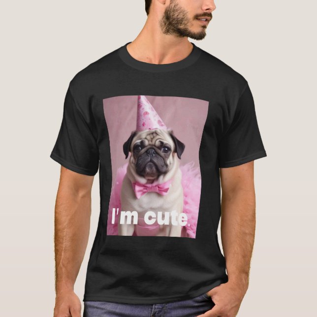 Camiseta Lindo Pug Rosa (Frente)