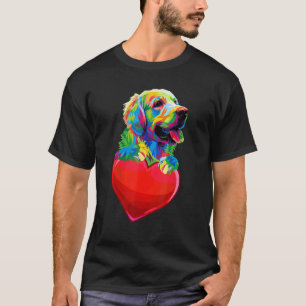 Camiseta Lindo Retriever Dourado Coração Amantes de Cães Co
