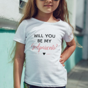 Camiseta Lindo Rosa Menina Você Será Meu Padrinho