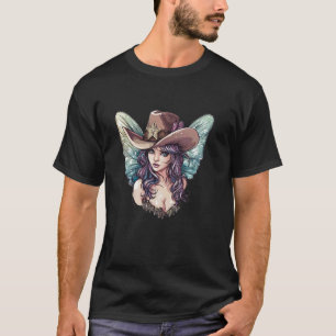 Camiseta Lindo Rosto de Fada com Asas e Roupa de Chapéu de