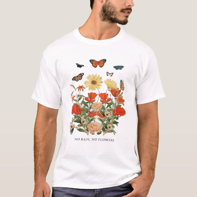 Camiseta Lindo Sem Chuva Sem Flores Mulheres (Frente)