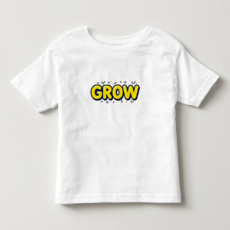Camiseta Lindo tipo de letra retrô "CRESÇA" com Folhas e Es