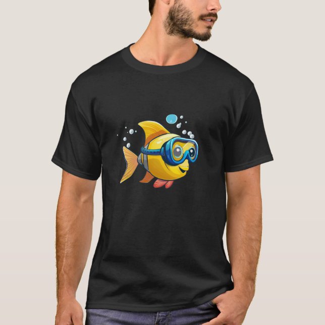 Camiseta Lindo Traje de Peixe para Crianças (Frente)