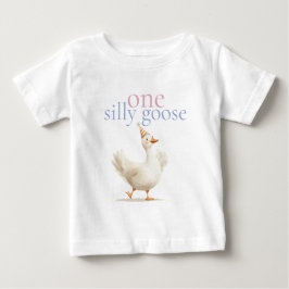 Camiseta Lindo Um Ganso Bobo Primeiro Aniversário 