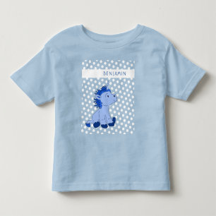 Camiseta Lindo Unicórnio Azul com Pontos Kids Nome