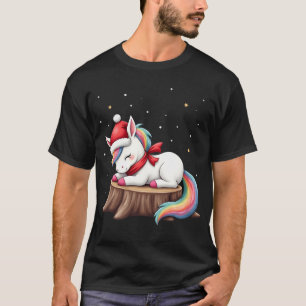 Camiseta Lindo Unicórnio com Cachecol Natal Xmas Férias T-S