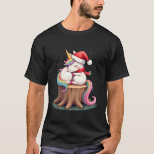 Camiseta Lindo Unicórnio com Cachecol Natal Xmas Férias T-S