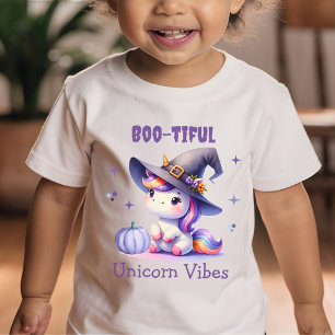 Camiseta Lindo Unicórnio de Halloween Vibrações Boo-tiful M