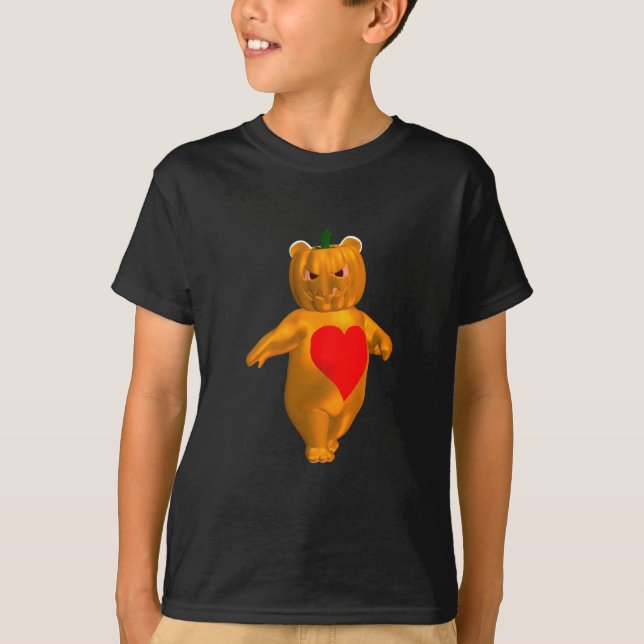 Camiseta Lindo Ursinho com Cabeça de Abóbora (Frente)