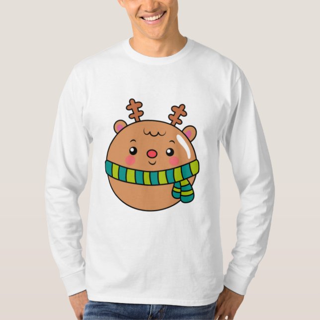 Camiseta Lindo Veado Redondo com Cachecol  (Frente)