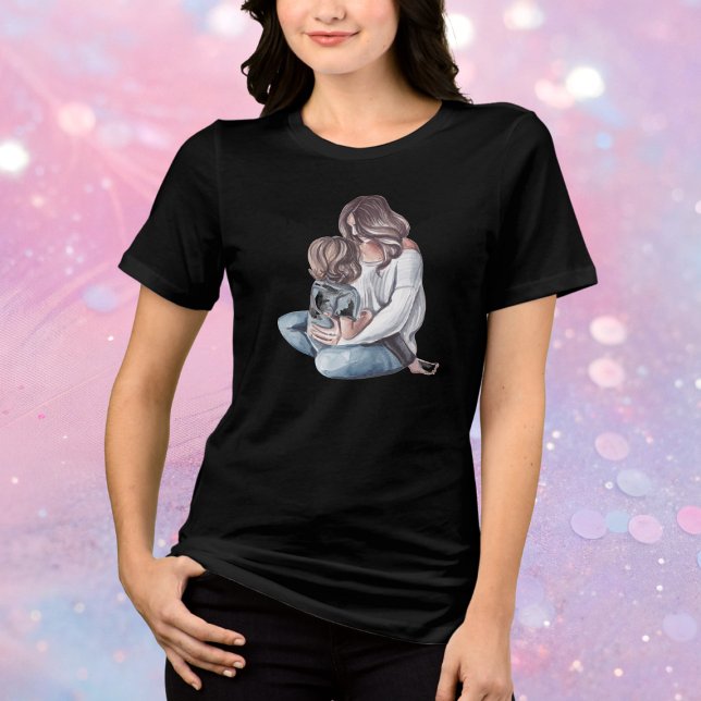 Camiseta Lindos Aquarela Nos braços da mamãe (Criador carregado)