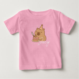 Camiseta Lindos Capivaras Crianças comendo bolo Aniversário
