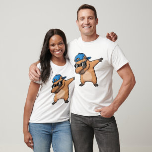 Camiseta Lindos Capivaras Meninos Dabbing Homens Crianças D