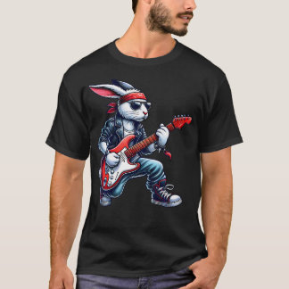 Camiseta Lindos Coelhinhos Punk Rock'N Roll Goth Guitar Cri