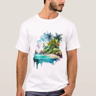 Camiseta Lindos Conchas de Areia do Oceano de Praia