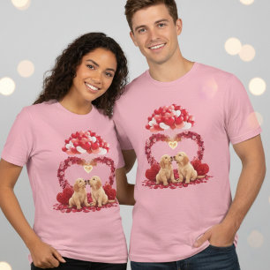 Camiseta Lindos Filhotes de Retriever Golden no Dia dos Nam