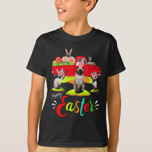 Camiseta Lindos Gatos Siameses Coelhinhos Andando de Caminh