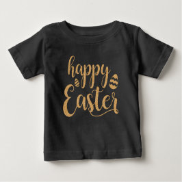 Camiseta Lindos Meninos Feliz Páscoa Preto Dourado