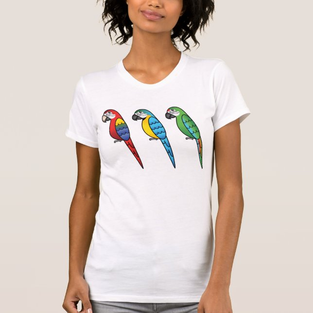 Camiseta Lindos Papagaios Arara Desenho Animado (Frente)