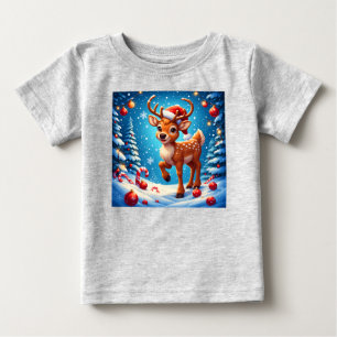 Camiseta Lindos Rena Santa Chapéu Balas de Natal