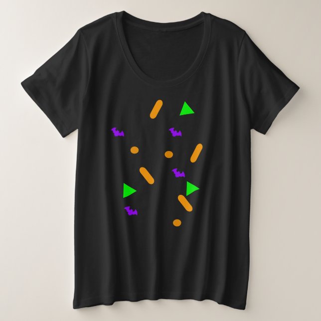 Camiseta Lindos Sprinkles de Morcego Geométrico Fantasia Fe (Frente do Design)