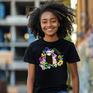 Camiseta Lindos Wildflowers de Furão Sable Verde Floresta