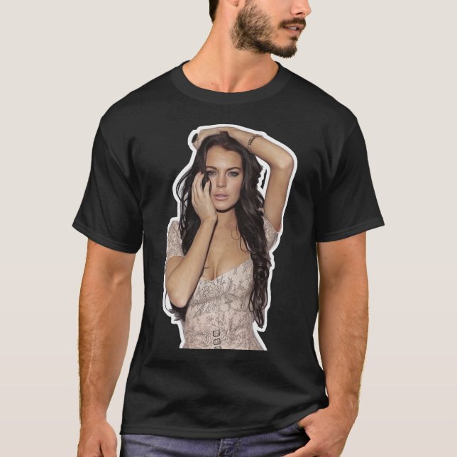 Camiseta Lindsay Lohan - Clássica da Celebridade (Pintor Pe (Frente)