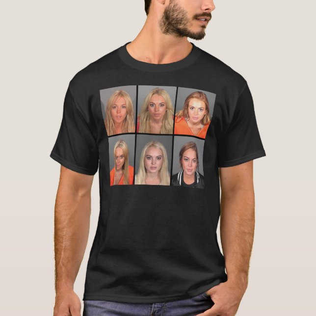 Camiseta LINDSAY LOHAN MUGSHOTS Poster (Frente)