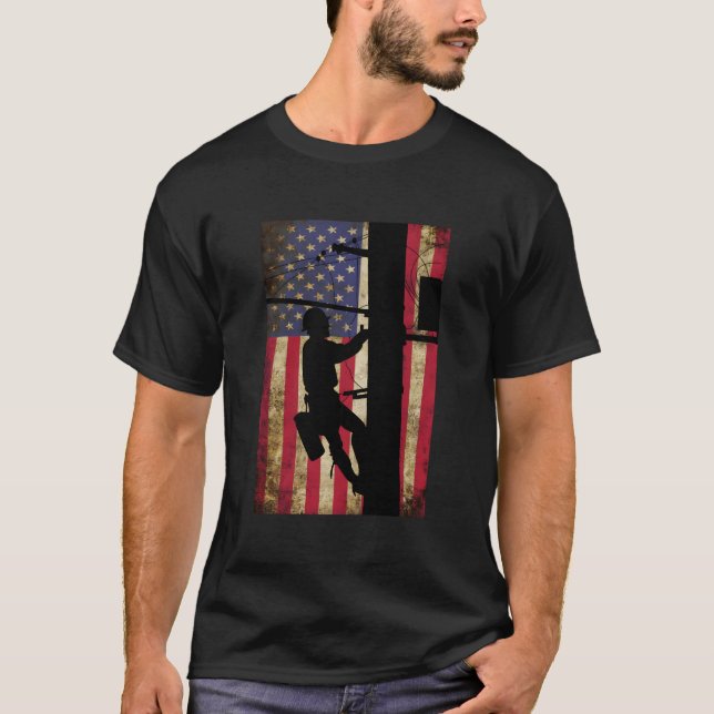 Camiseta Line American Flag Electric Cable (Frente)