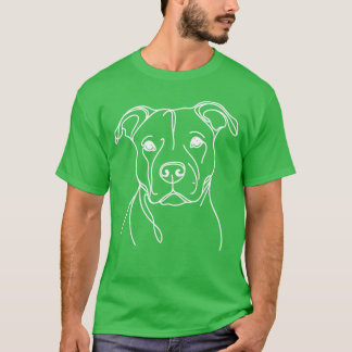 Camiseta Line Art Dad Mom Dog Pitbull gift