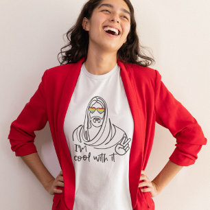 Camiseta Line Art Hippie Jesus Orgulho gay Rainbow Light
