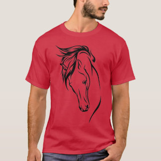 Camiseta Line Art Horse Head