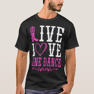 Camiseta Line Dancing Country Western Viva o Amor Dança em