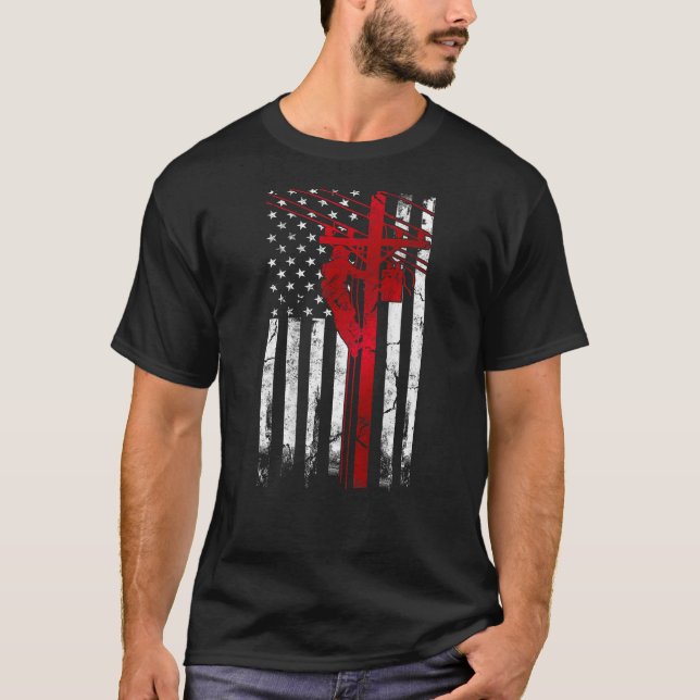 Camiseta Lineman American Flag (Frente)
