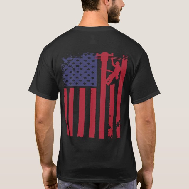 Camiseta Lineman American Flag (Verso)