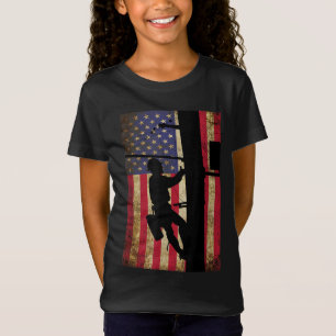 Camiseta Lineman American Flag Cable Lineman Gift