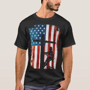 Camiseta Lineman American Flag Electric Cable