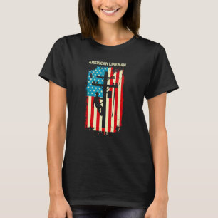Camiseta Lineman American flag Electric Cable presente Patr