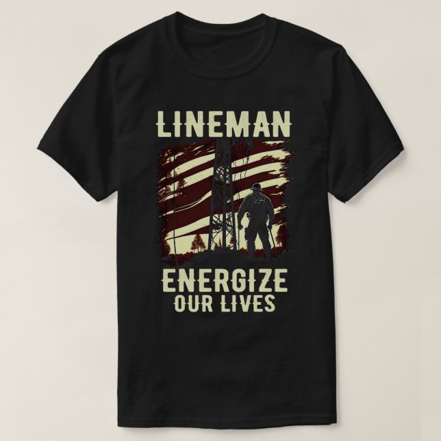 Camiseta Lineman energizou nossas vidas (Frente do Design)