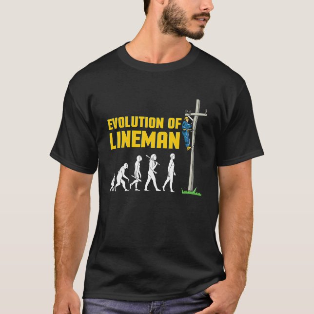 Camiseta Lineman Evolution Electric Cable Lineman (Frente)
