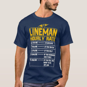 Camiseta Lineman Funny, presente de tarifa horária para Li