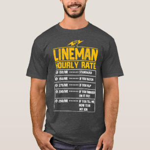 Camiseta Lineman Funny, presente de tarifa horária para Li