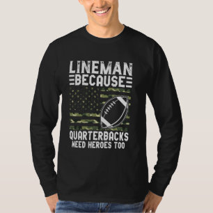 Camiseta Lineman Futebol Patriótico dos EUA Bandeira Americ